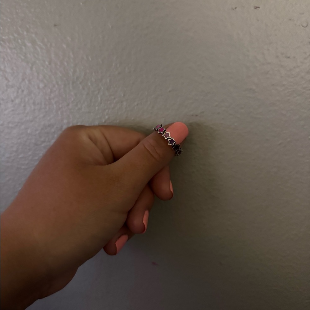James Avery enamel connected Silver Star Ring